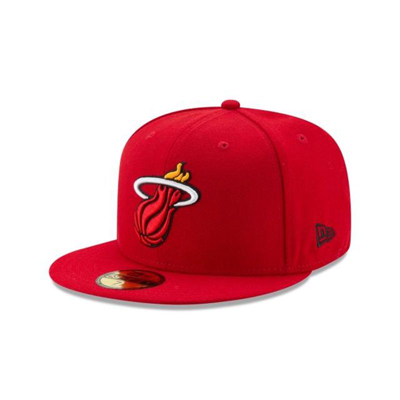 NBA Miami Heat Team Color 59Fifty Fitted (UBE1390) - Red New Era Caps